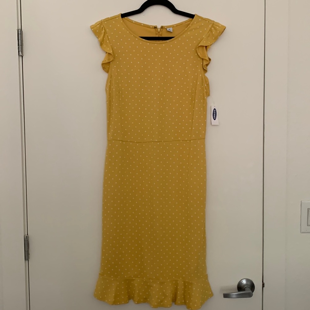 Old Navy Yellow Polka Dot Dress